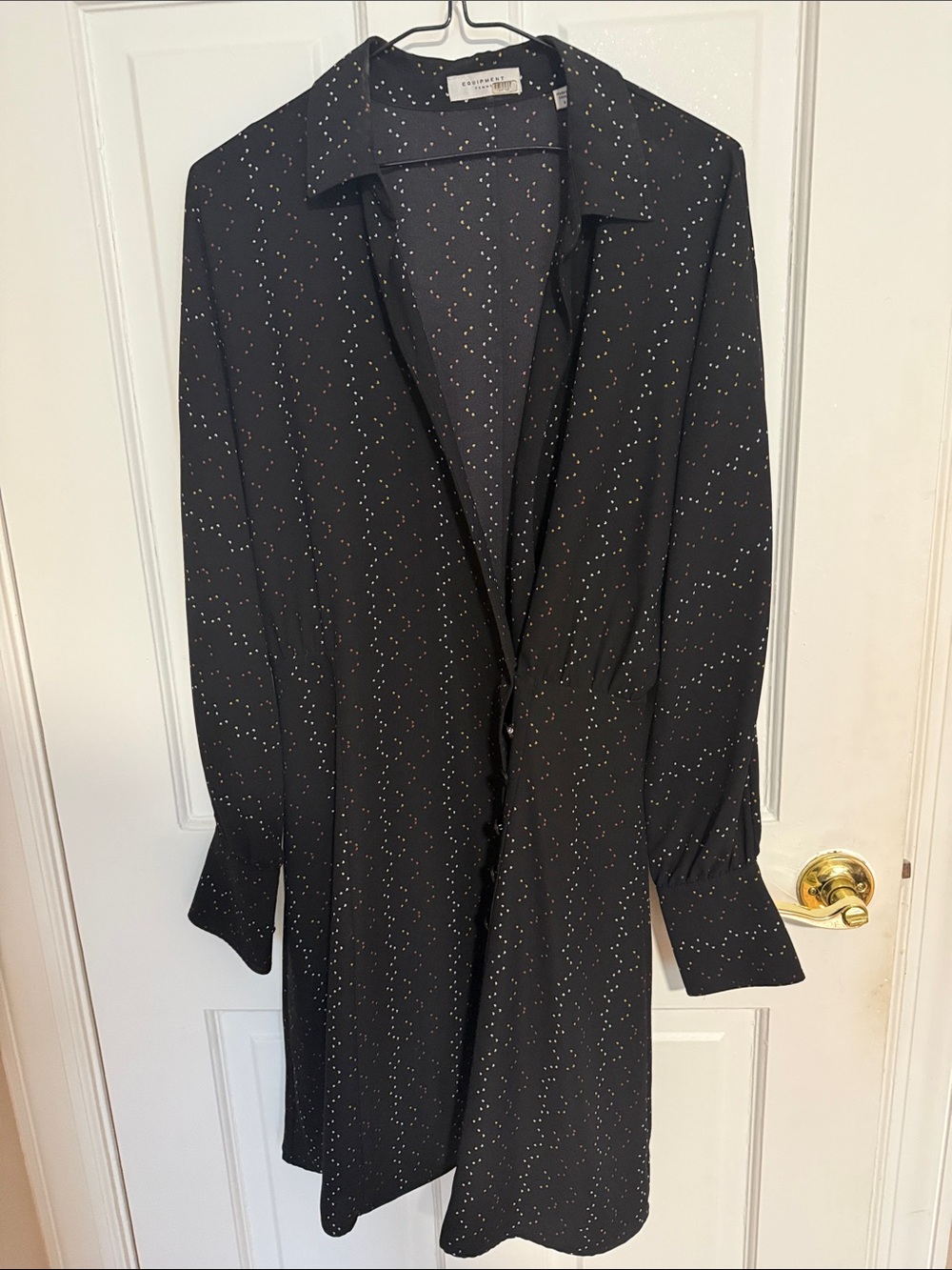 Equipment Black Speckled Shirt Dress